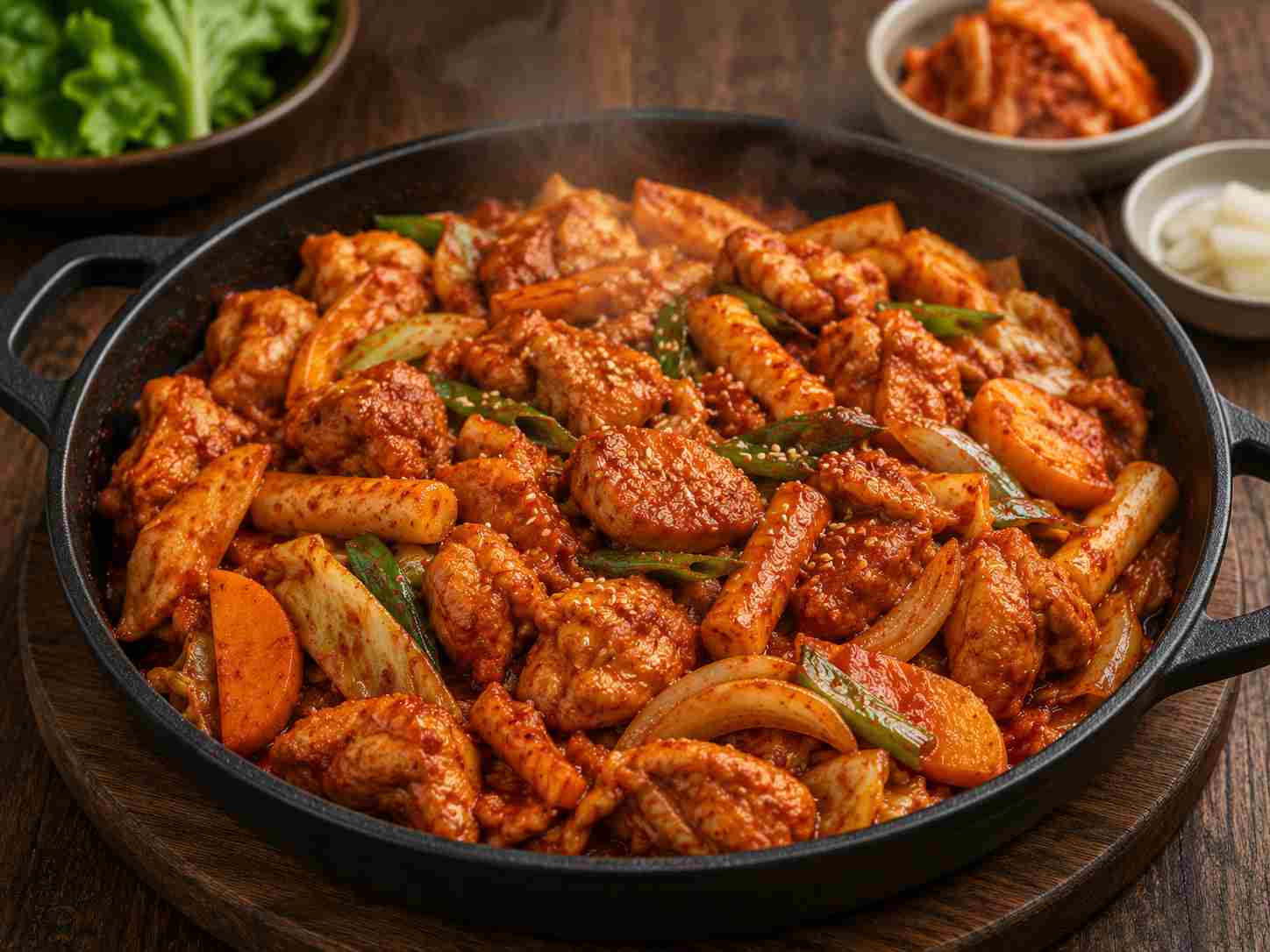 Dakgalbi - koreansk krydret kylling (Sydkorea)