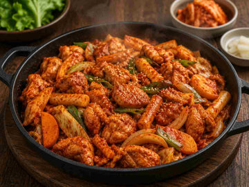 Dakgalbi - koreansk krydret kylling (Sydkorea)