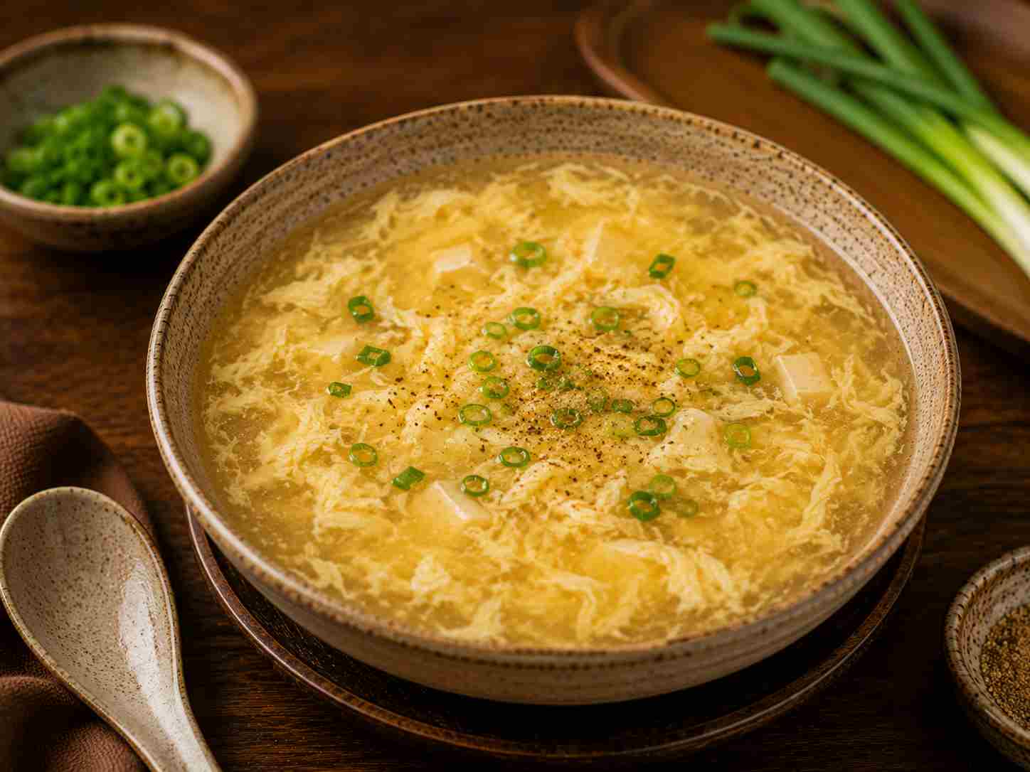 Egg drop soup - kinesisk æggesuppe