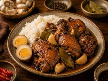 Filipinsk adobo med soja og eddike
