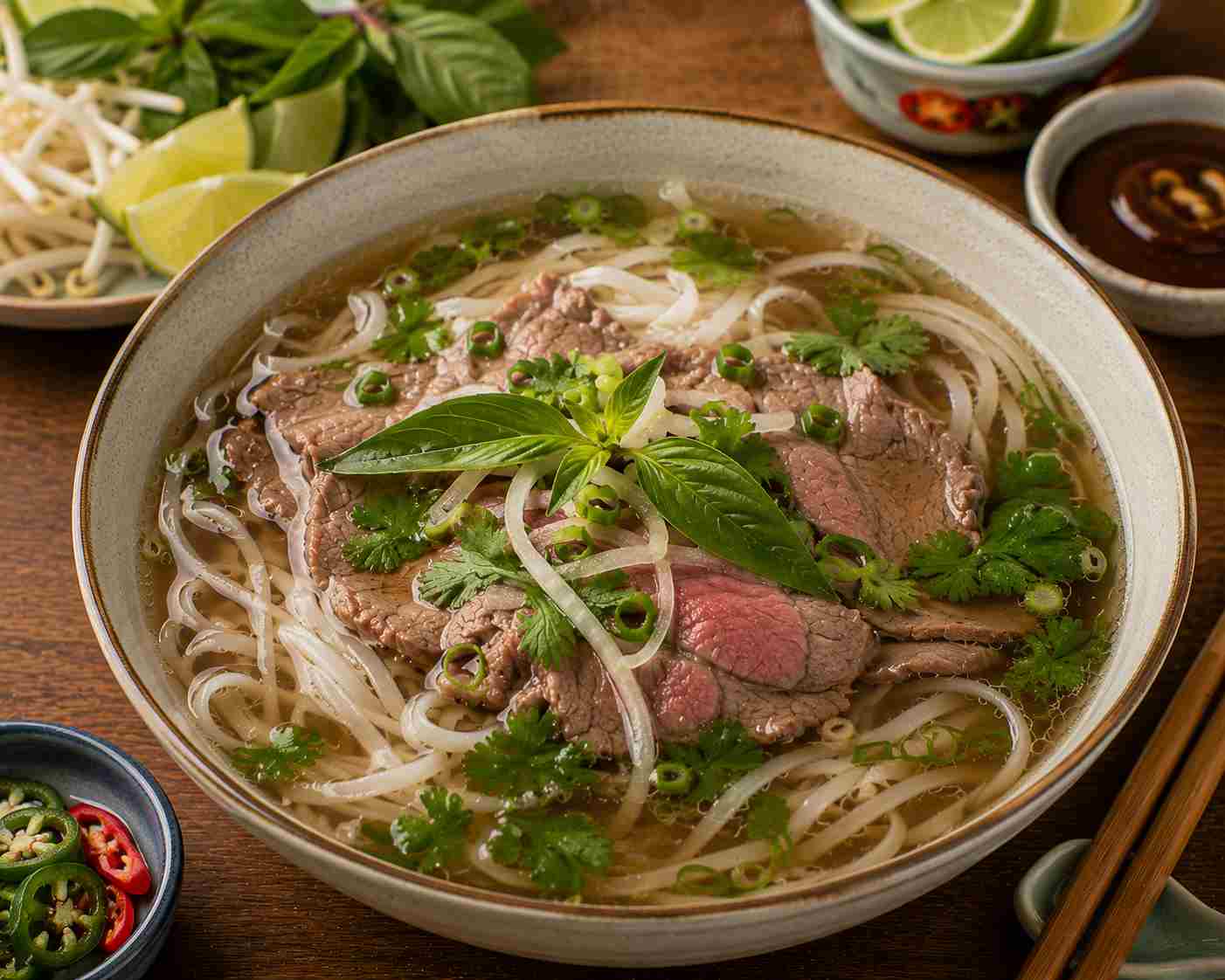 Pho vietnamesisk nudelsuppe