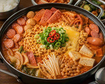 Budae jjigae - koreansk army stew med ramen