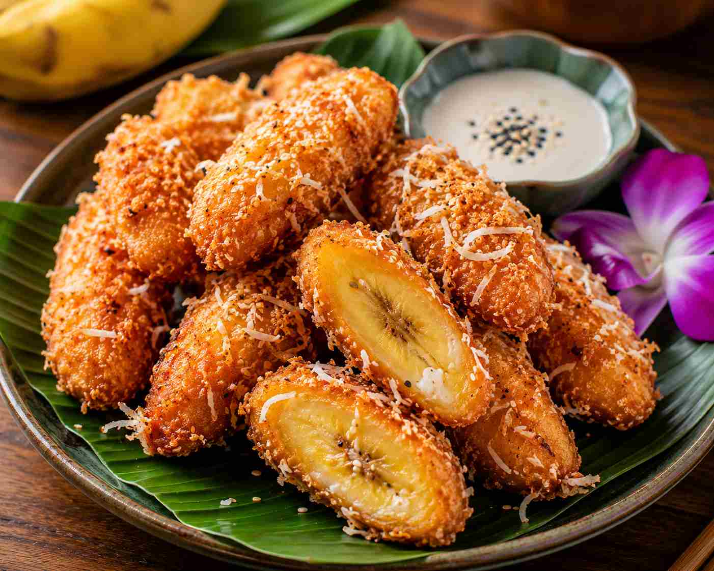 Thai fried bananas - sprøde kokosbananer