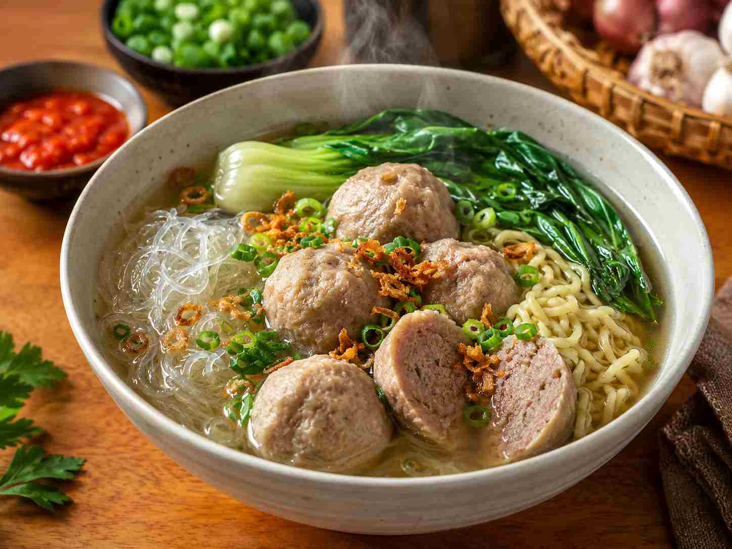 Bakso - indonesisk kødbollesuppe