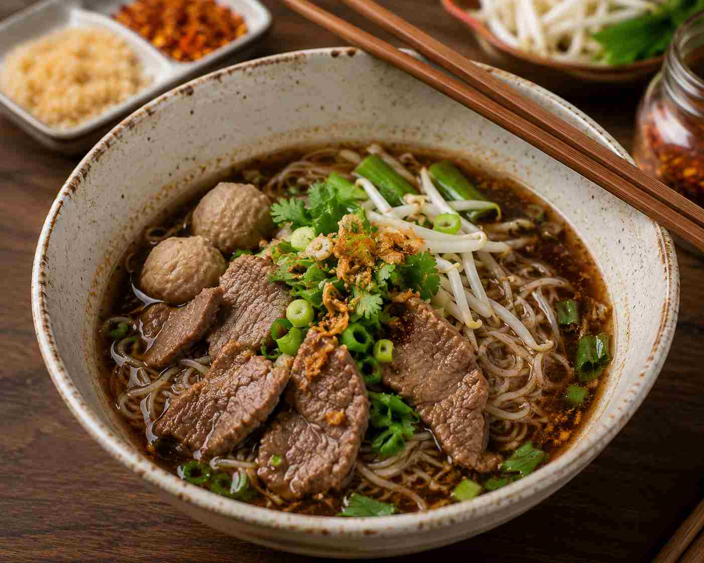 Thai boat noodles