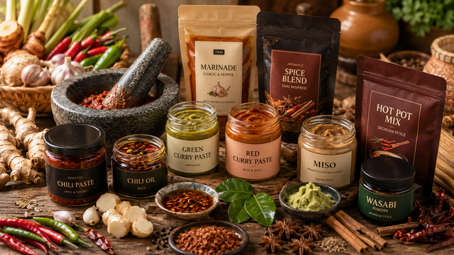 Krydderier & paste - chili, karry & marinade | Thai-Butikken