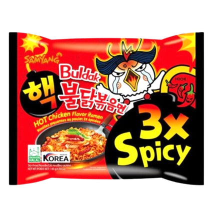 Buldak Kylling Ramen 3 x Spicy Nudler 140g