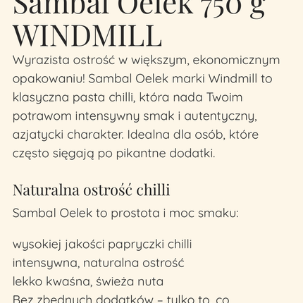 Chili Paste Sambal Oelek 750g. Styrke 3 Chilier