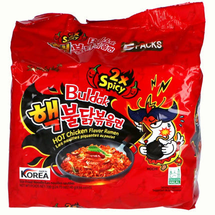 Buldak 2x Spicy Hot kylling Ramen Nudler 140g