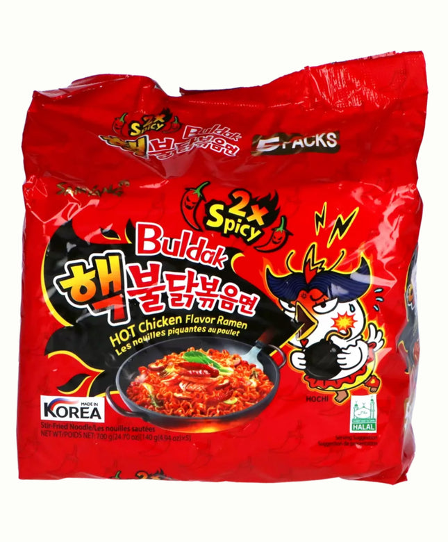 Buldak 2x Spicy Hot kylling Ramen Nudler 140g