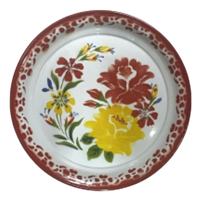 Kinesisk Stålfad ø 41,5  cm, Med Blomster motiv.  2 sortering.
