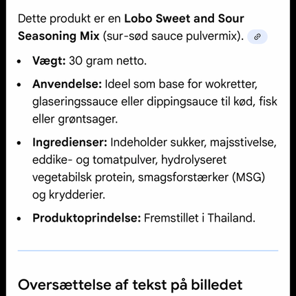 Sur & Sød Sauce Pulver Mix 30g