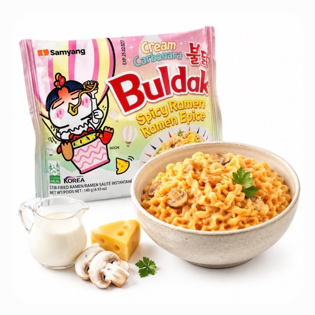 Buldak Pink Creamet Stærk Ramen Nudler 140g, Samyang