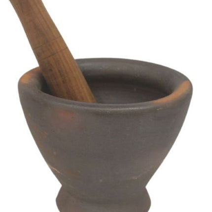 Handmade Clay Mortar & Pestle 9"