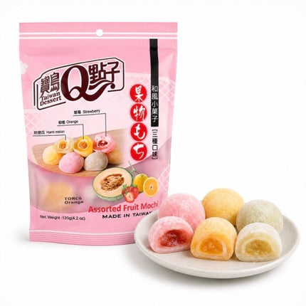 Q Brand Japansk Stil Mochi Med Blandet Frugtsmag 120g