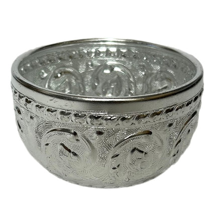Thai Sølvskål ø. 10cm H. 6cm