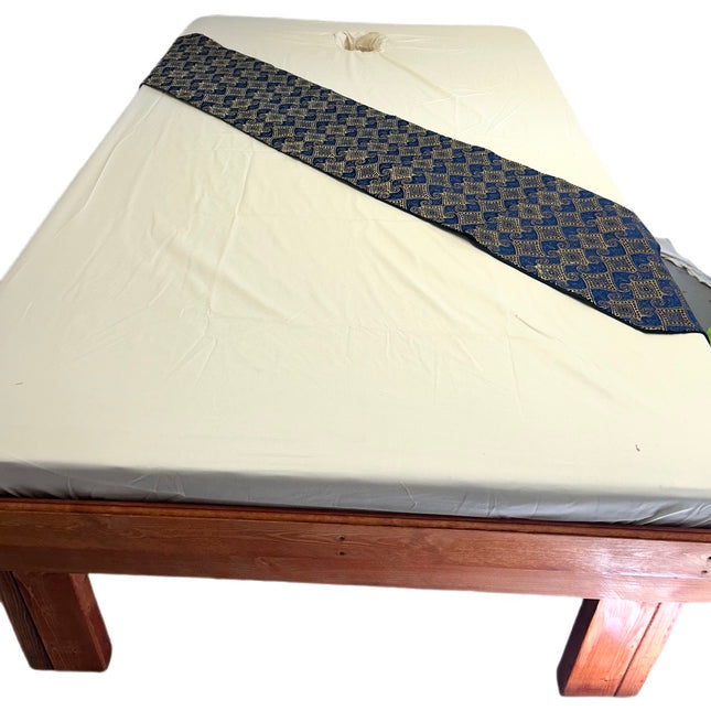 Thai Sengeløber Blå Med Guld Mønster 350x1940 mm
