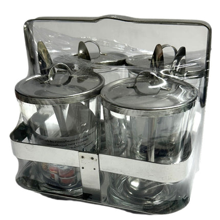 Thai Kitchen Seasoning Storage Set - Stainless Steel og Glas