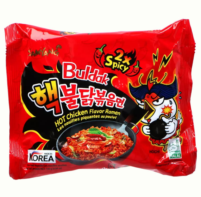 Buldak 2x Spicy Hot kylling Ramen Nudler 140g