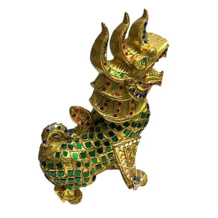 Tempel Løve Grøn-Guld