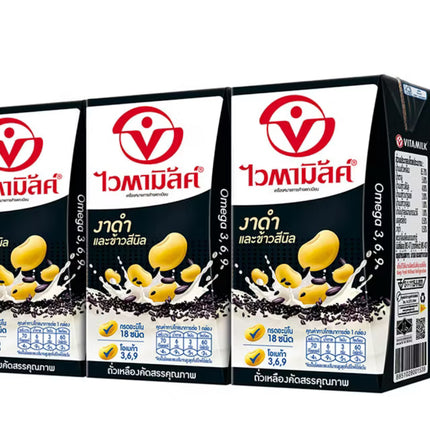 Vitamilk Double Black Sojamælk Med Sort Sesam Og Sorte Ris