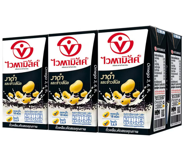 Vitamilk Double Black Sojamælk Med Sort Sesam Og Sorte Ris