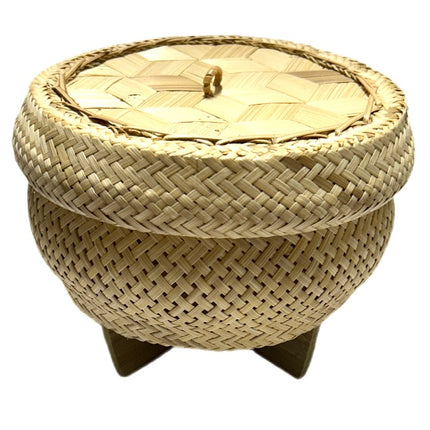 Bambus f/Sticky Rice m/Låg Ø 17 H 13 cm