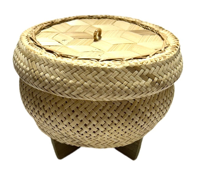 Bambus f/Sticky Rice m/Låg Ø 17 H 13 cm