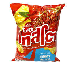 Kartoffel Chips Grillede Reje Og Skaldyr