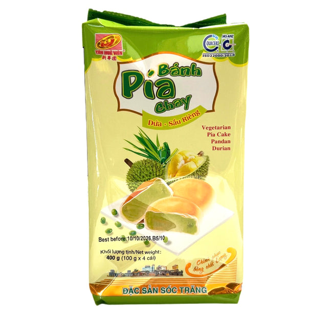 Durian Mung Bean Pandan Pia Cake