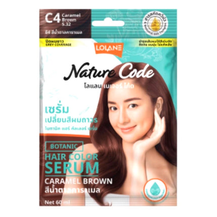 LOLANE Nature Code Botanic Hair Color Serum C4 Caramel Brown