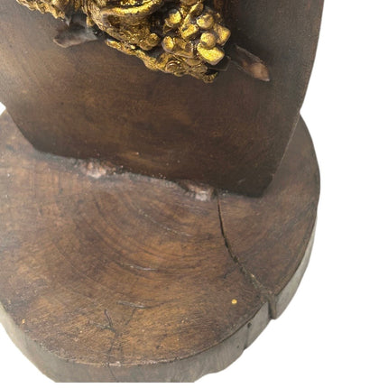 Ganesha Træfigur Med Guldmaling