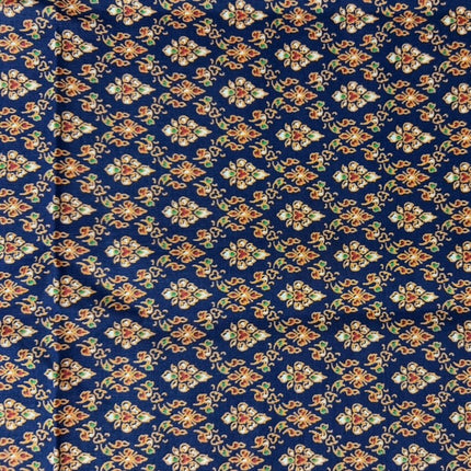 Top Lagen Blomster Blå/Orange 1075 x 1765 mm