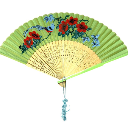 Vifte Lysegrøn m/ Blomster (38cm)