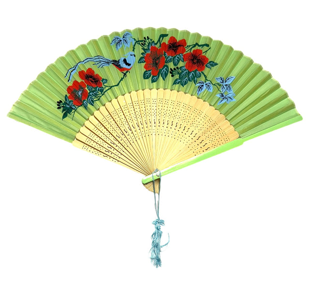 Vifte Lysegrøn m/ Blomster (38cm)