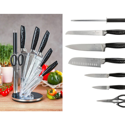 Edenberg Knivsæt EB-971 - 8 dele inkl. roterende knivholder