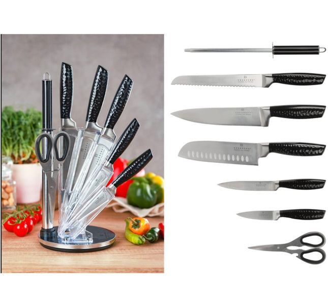 Edenberg Knivsæt EB-971 - 8 dele inkl. roterende knivholder