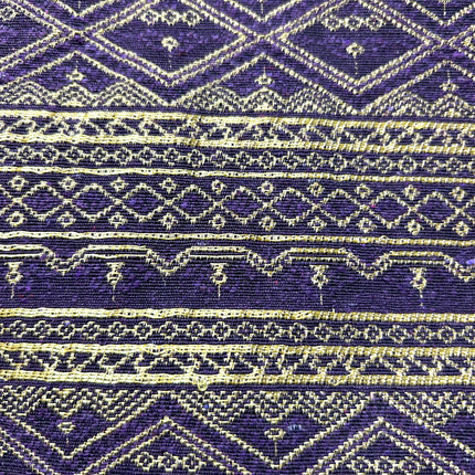 Thai Sengeløber Blå/Lilla med Guldmønster 340 x 1980 mm