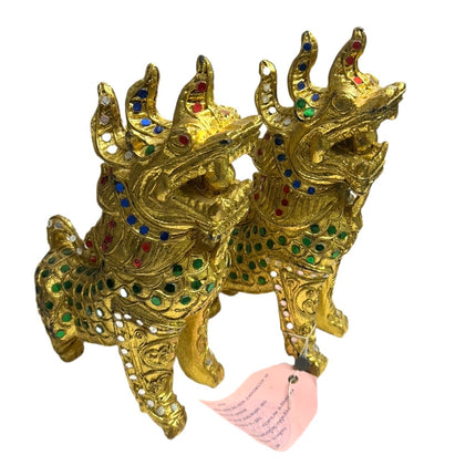 Tempel Løve Grøn-Guld