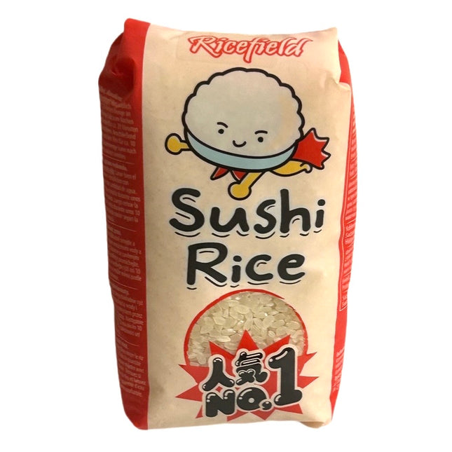 RICEFIELD Sushi Ris, rundt korn 500g