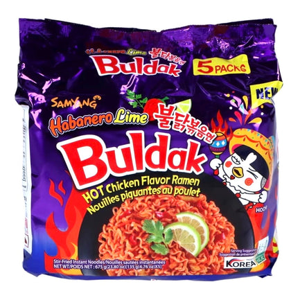 Buldak Habonero Lime Stærk Kylling Ramen Nudler 135g