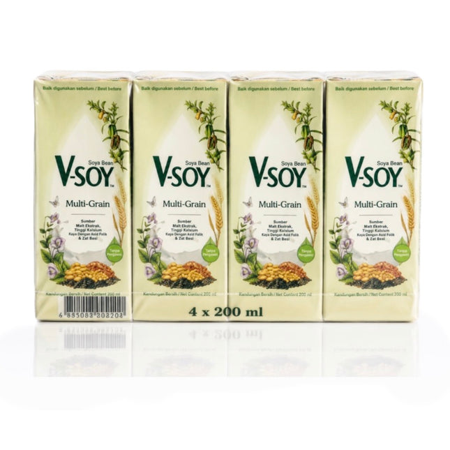 V-SOY Flerkornet Soja Drik 4x200 ml (800ml)