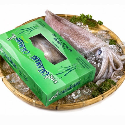 Blæksprutte med hoved Calamari Frossen 1 Kg