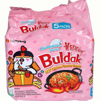 Buldak Ramen Carbonara Stærk Kylling 130g