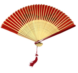 Fan Red w/ Black Flowers (38cm)