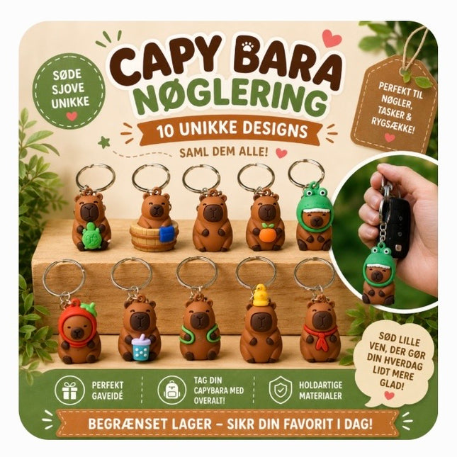 Kapybara Nøglering Assorteret  "Blind Box"