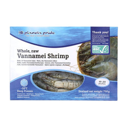 Planets Pride Whole Vannamei Shrimp (10/20 Pcs) - 750g