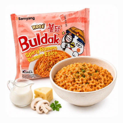 Buldak Stærk Kylling Ramen Rose 140g, Samyang