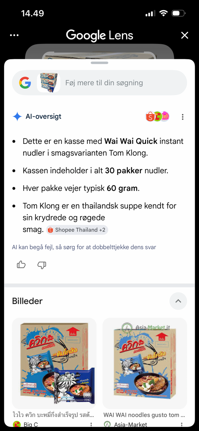 MAMA Tom Yum Hakket Grisekød Smag 90x60g