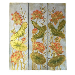 3-Delt Billede Lotus Blomst 75x90 cm